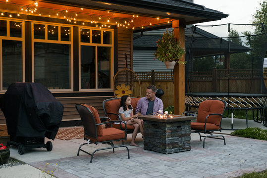 Family Marshmallow Roast in the Backyard