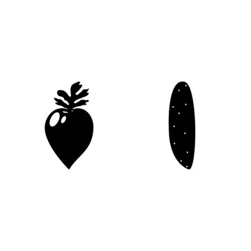 icon Fruits And Vegetables with vegetable, cuke, trepang, cocuber and gherkin