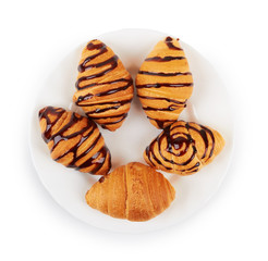 croissant with hot chocolate