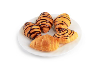 croissant with hot chocolate