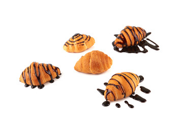 croissant with hot chocolate