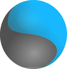 logo moderne rond bleu et gris