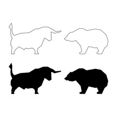Bull and bear silhouette