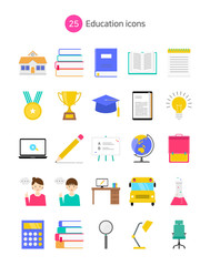 Education icons set.