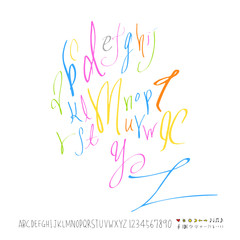 Obraz premium 벡터 문자 / 손으로 쓴 글씨체