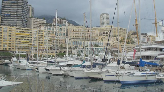 The port of Monaco seen on a cloudy day