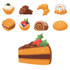 Cookie vector cakes tasty snack delicious chocolate homemade cookie pastry biscuit cakes sweet dessert bakery food illustration