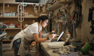 Furniture designer at the workshop