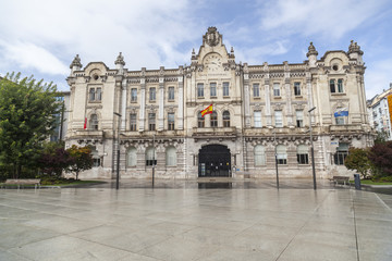 Fototapeta na wymiar City hall, Casa consistorial or ayuntamiento, Santander, Cantabria, Spain.