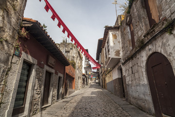 Village street in Laredo, province Santander, Cantabria, Spain.