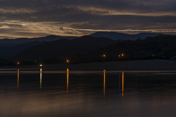 Sunset on the lake mountains © juanmartinotero