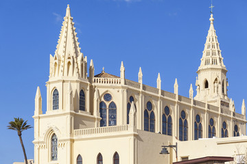 Architecture, religious building, Sanctuary of Nuestra Senora de la Regla, Chipiona, province Cadiz,Andalucia.Spain.