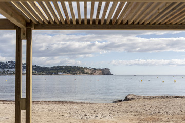 Talamanca beach, winter day, Ibiza city.Spain.