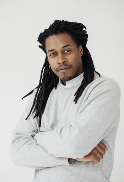 Portrait Of Confident Black Man With Crossed Arms.