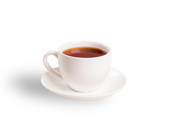 Cup of coffee isolated on white background.