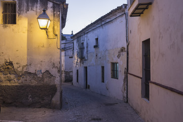 Fototapeta na wymiar Ancient street city view,historic center,Jerez,AndaluciaSpain.