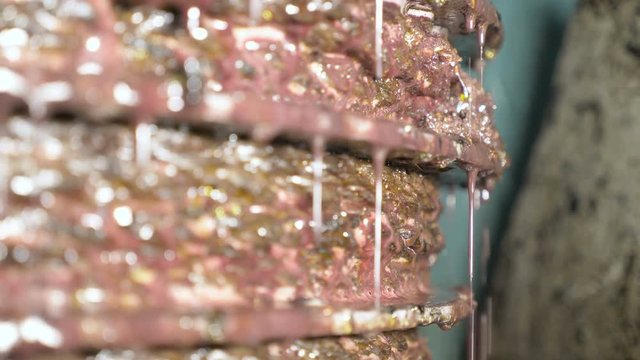 filtering the olive oil in the crusher- Oil Olive Mill