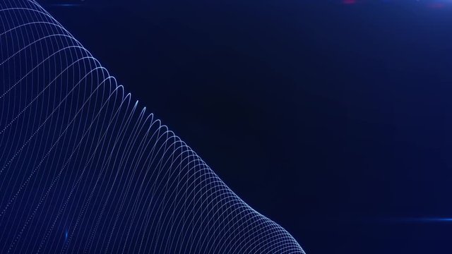 abstract futuristic digital blue motion background, wavy animated surface loop. concept of digital iternet space