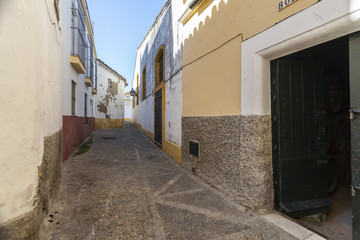 Fototapeta na wymiar Ancient and narrow street, historic center of Jerez de la Frontera,Andalucia.Spain.