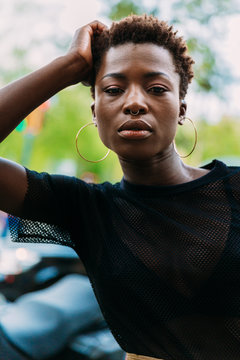 Stunning black woman portrait