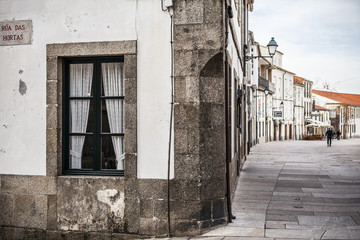 Street view, historic center of Santiago de Compostela,Spain.