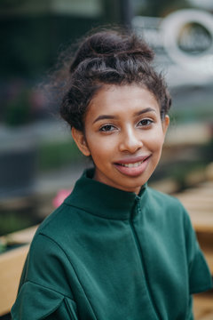 Portrait of cute young female