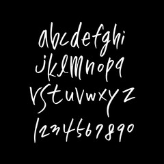 Obraz premium 벡터 문자 / 손으로 쓴 글씨체