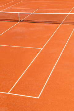 Detail of a clay court of tennis