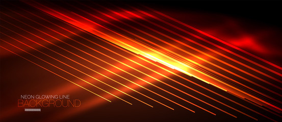 Fototapeta premium Neon smooth wave digital abstract background