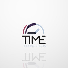 Vector abstract logo idea, time concept or clock business icon