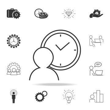 Person waiting sign icon. Detailed set of finance, banking and profit element icons. Premium quality graphic design. One of the collection icons for websites, web design