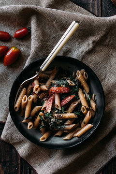 Pasta with swiss chard and herbs