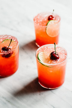 Cherry Gin Rickey Cocktails