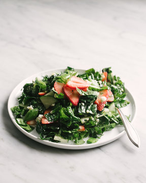 Kale, Spinach And Strawberry Salad