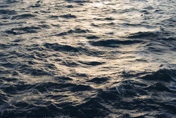 海　夕方　波　素材