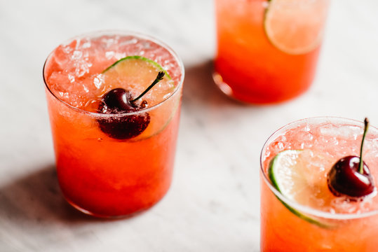 Cherry Gin Rickey Cocktails