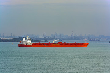Chemical/oil products tanker in Singapore Strait.