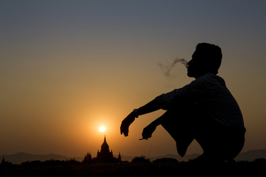 Sunset over Bagan, Myanmar