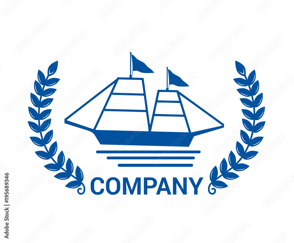 Wall mural boat design logo 2