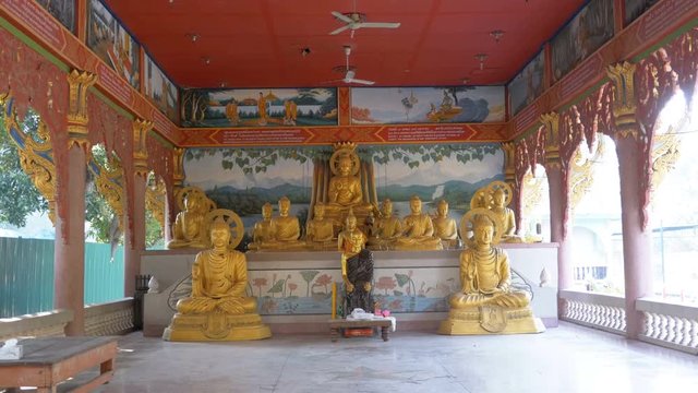 Buddha statues in the Buddhist temple of Paradise and hell. Thailand.