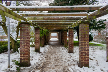 Romantic Walk in a White Swedish Garden.