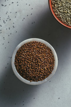 Quinoa seeds on a bowl