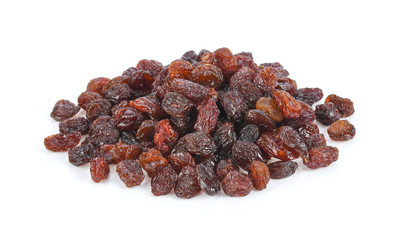 Black raisin isolated on white background