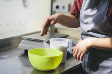 Preparing ingredients for Easter bread
