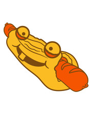 gesicht lustig niedlich süß comic cartoon clipart wurst würstchen brötchen hot dog fleisch fast food lecker essen hunger snack