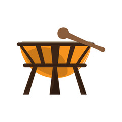 Isolated drum icon. Musical instrument