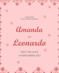 Fototapeta na wymiar Vintage wedding invitation with mandala