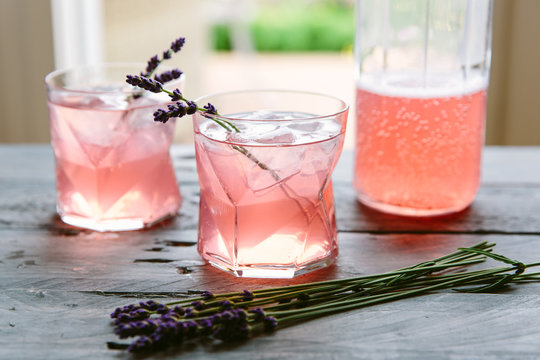 Raspberry lemonade with lavender