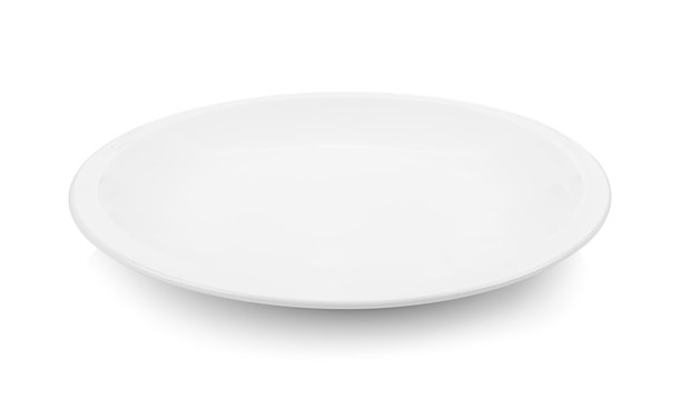 Empty plate on white background