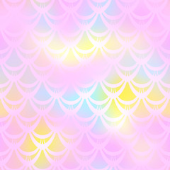 Pastel pink yellow mermaid skin vector background. Girlish iridescent background.